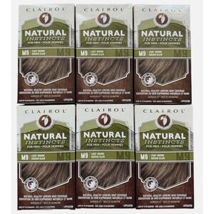 6X Clairol Natural Instincts M9 Light Brown Semi-permanent Hair Dye Men NIB